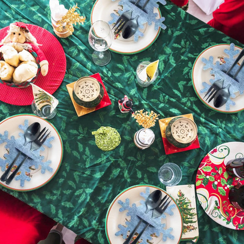 20 Cubiertos Navideños Copo De Nieve Decorativos
