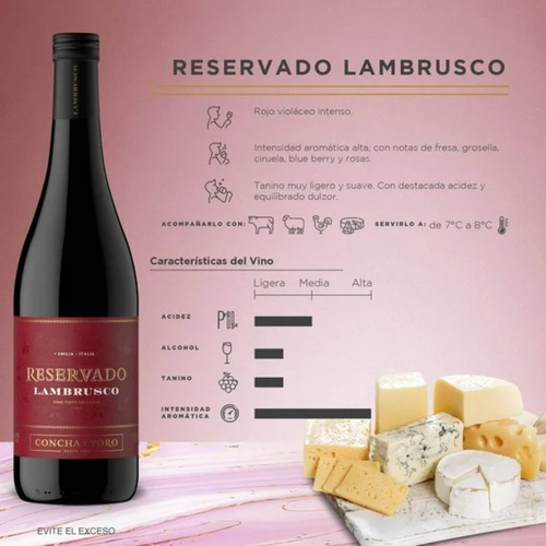 Vino Tinto Concha Y Toro Lambrusco Reservado 750 Ml