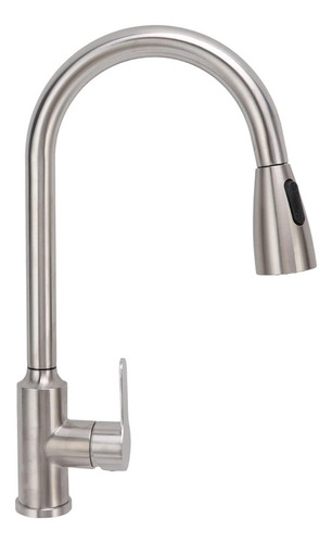 Llave Lavaplatos Extensible Griferia Monomando Cocina Niquel Acabado Cepillado Color Cromado