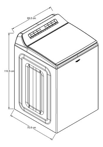 Lavadora automática Whirlpool hasta 28kg 127V color blanco