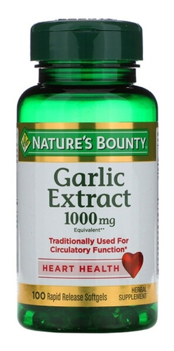 Extrato De Alho Nature's Bounty 1000mg 100 Softgel Importado