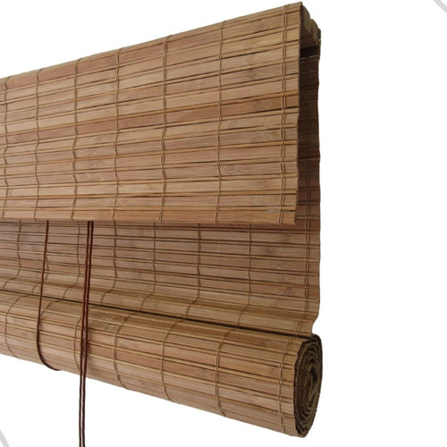 Persiana Bambu Rolo 160larg X 140alt Com Bandô - Natural