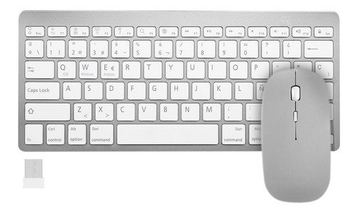 Kit Teclado Mouse Inalambrico Usb Pc Notebook Tablet   Pila Color del mouse Blanco Color del teclado Blanco