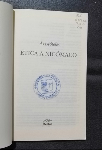 Etica A Nicomaco Aristoteles