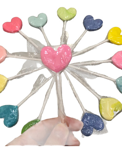 Chupetines Mini Corazón X 30 U Sabor Y Color Surtido