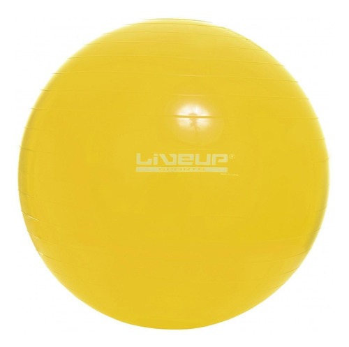 Bola Suiça Funcional Pilates 75cm Liveup Amarelo Com Bomba