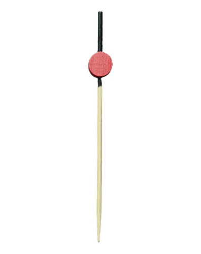 Palillo Bambú 9cm Con Bola Roja, 50 Piezas 