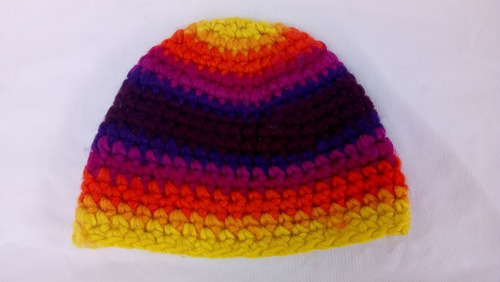 Gorro  Crochet A Mano - Lana Mecha - Multicolor