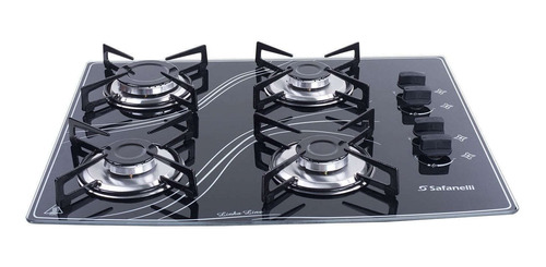 Kit Forno Prof. Embutir 45l + Cooktop 4 Boca Preto Safanelli