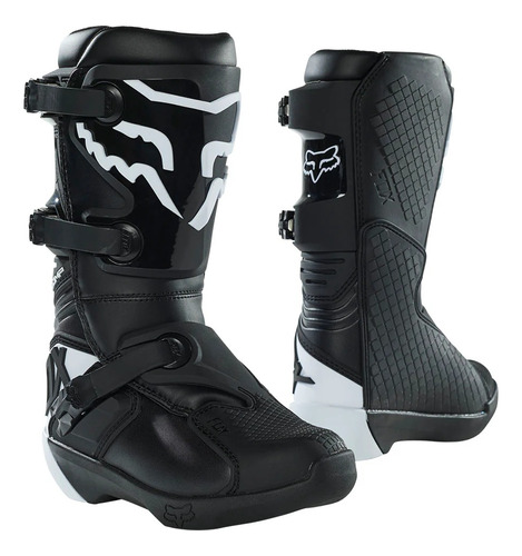 Botas Fox Comp Negro/ Blanco Para Niño Motocross