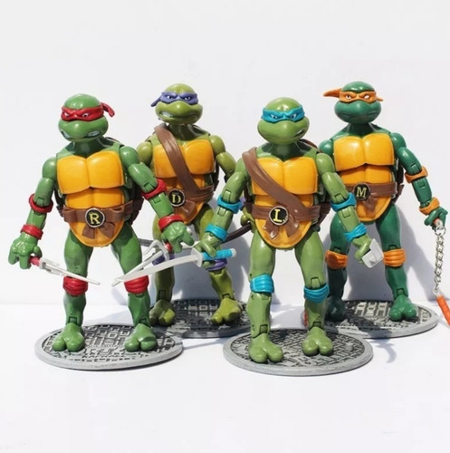 Tortugas Ninja Figuras De Coleccion X4 Unidades 