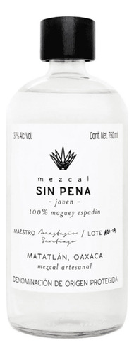 Mezcal Sin Pena 100% Espadin Joven 750ml