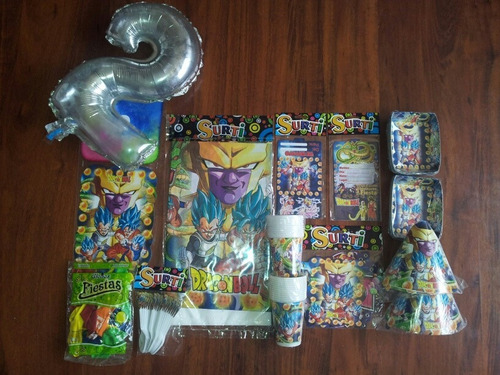 Set Decoracion Dragon Ball Z Fiesta 24 Niños 136 Art+obequio