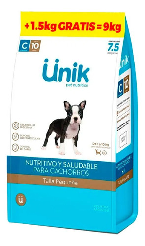   Unik Perro Cachorro Raza Pequeña 7,5kg + 1.5kg De Regalo