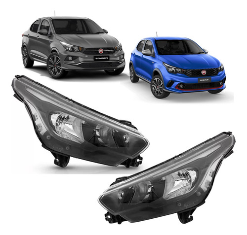 Par Farol Fiat Argo Cronos 2018 2019 2020 2021 2022 Com Led