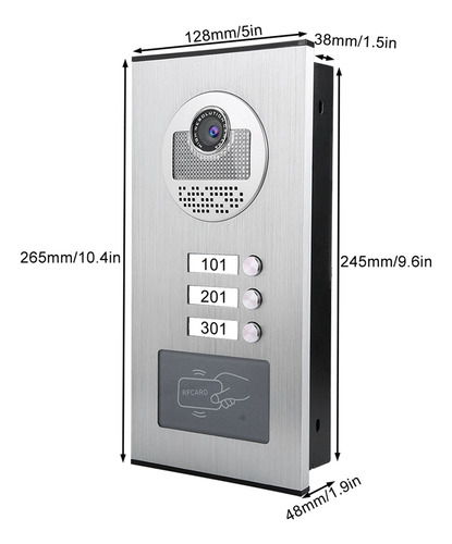 Sistema De Intercomunicador De Puerta De 7 Pulgadas Con 3 Mo
