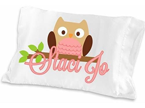 Funda De Almohada Personalizada Con Búho Rosado Para Niñas