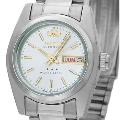 Relogio Orient Feminino Original Automático 559wc8x B1sx Cor da correia Prata Cor do bisel Prata Cor do fundo Branco