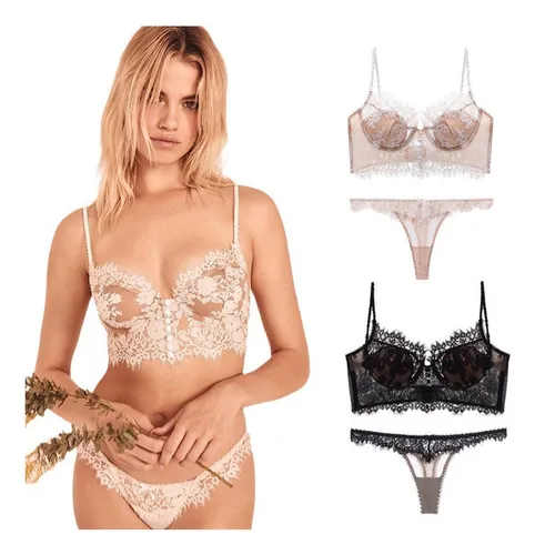 Juego Ropa Interior Push Up Encaje Sección Fina, 2