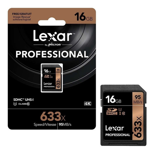 Memoria Lexar Sdhc 16gb Clase 10 633x 95mb/s Fullhd