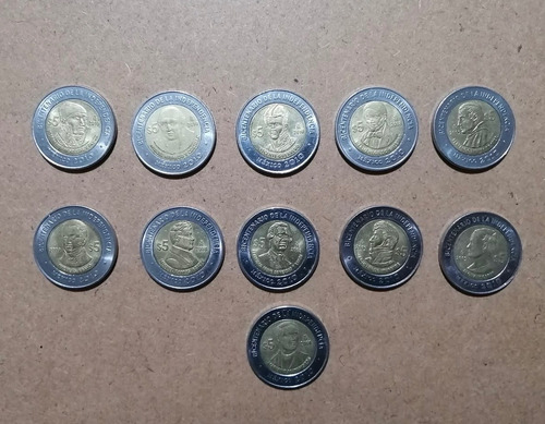 Colección 23 Monedas 5 Pesos Bicentenario Y Centenario (Usado)