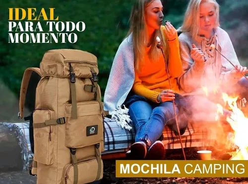 Mochila Mochilero 70 Litros Reforzada Viaje Camping Trekking Color Negro