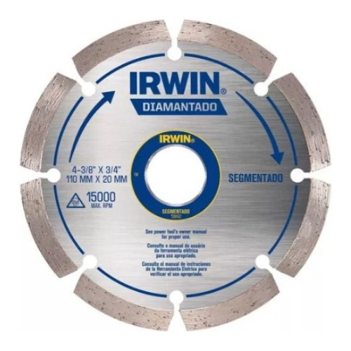 Disco Diamantado Segmentado 110mm Iw13892 Irwin