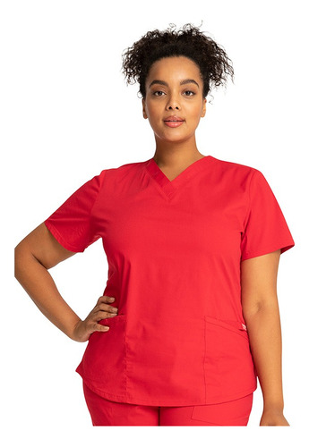Top De Uniforme Clínico, Mujer Rojo Enfermera Matronas Etc