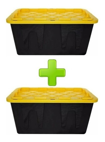 2 Caja Plastica Uso Rudo Almacenamiento Contenedor 125lt 