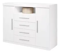 Comprar Comodas Cajoneras 2 Puertas 4 Cajones Dormitorio Cafe 303844 Color Blanco