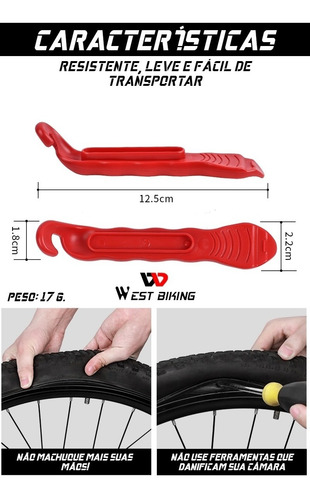 Imagem 10 de 10 de Kit Ferramentas Bike Ciclismo + 2 Espátulas Remoção De Pneu