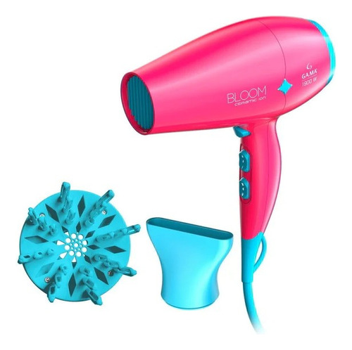 Secador De Pelo Ga.ma Bloom Diamond Ceramic Ion Rosa 2300w