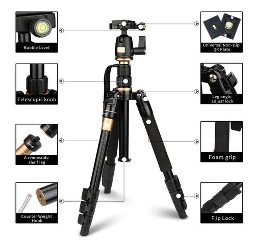 Imagen 2 de 9 de Tripode Monopie Compacto Fotografia Cenital Cabezal Q555
