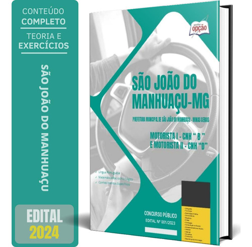 Apostila Prefeitura São João Do Manhuaçu Mg 2024 Motorista I