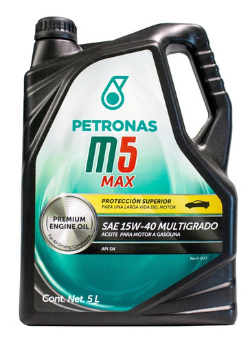 Aceite Motor Multigrado 15w40 M5 Max. 5lts. Petronas