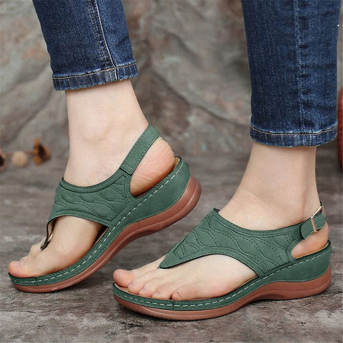 Sandalias Casuales Con Tacón De Cuña Para Mujer