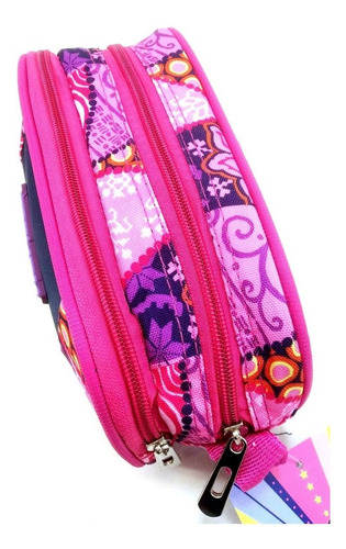 Imagen 4 de 10 de Cartuchera Escolar Estampada Dos Cierres Trendy Original