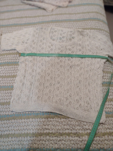 Sweter Blanco Tejido Crochet Talle Xl Manga Corta - Usado