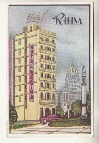 Antigua Postal Hotel Regina La Habana Cuba Pre Castro 
