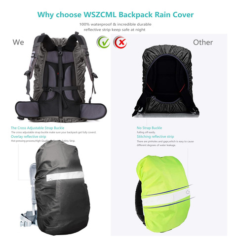 Funda Impermeable Para Mochila, Ajustable (25 A 45 L)
