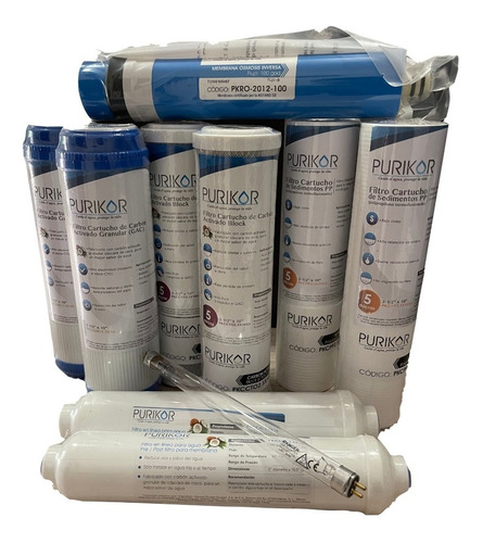 Kit De 1 Año Purikor Pkro100-6uvpm Con Membrana De Osmosis