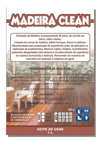 Tira Mofo De Madeiras E Pvc - Madeira Clean 5 Litros