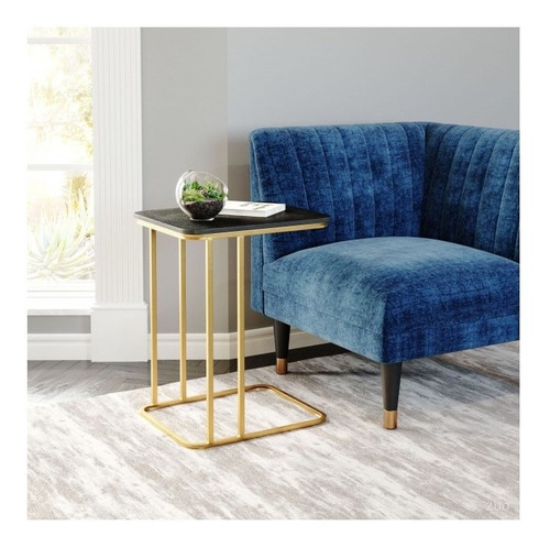 Mesa Lateral Alma Oro/negro Këssa Muebles