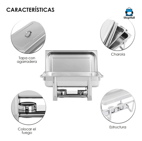 Bufetera Acero Inoxidable 11 L Vaporeras Banquetes Evento