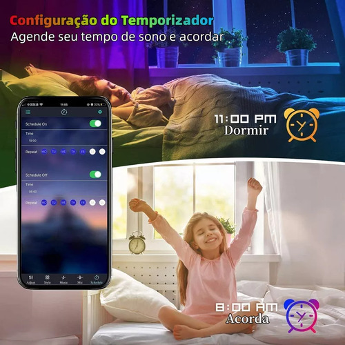 15m Fita Led Colorida Rgb Bluetooth App Com Fonte Controle