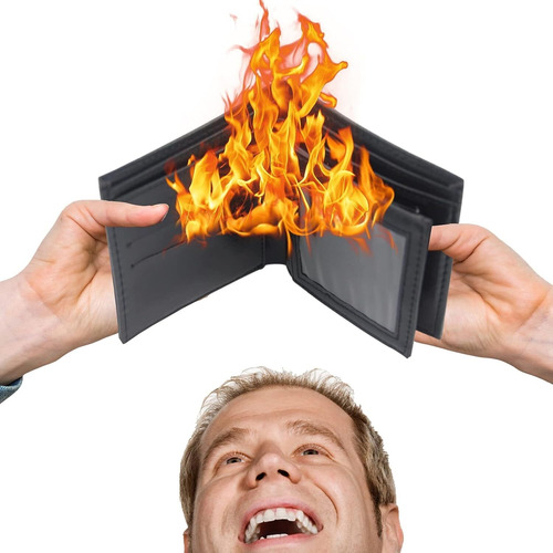 2pcs Magic Flaming Fire Wallet, Actualizado Black Trick Up
