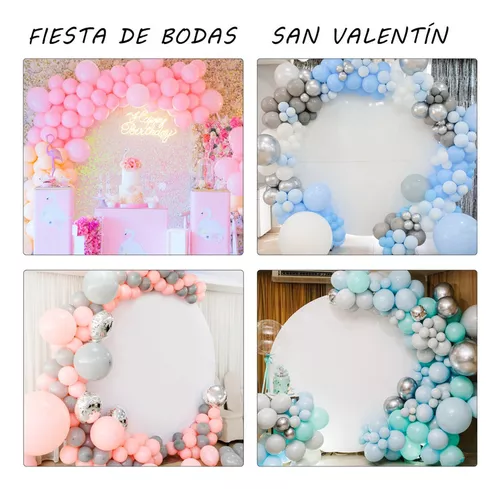 Kits de arco de globos de 10 pies de ancho y 9 pies de altura ajustable con  2 bases rellenables de agua, soporte para globos con 85 accesorios, para