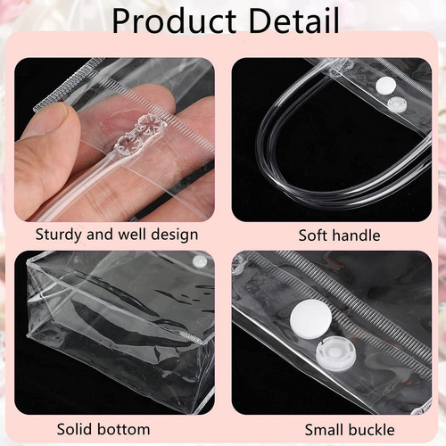 60pcs Bolsas De Regalo De Pvc Transparente Con Asas, Bolsas