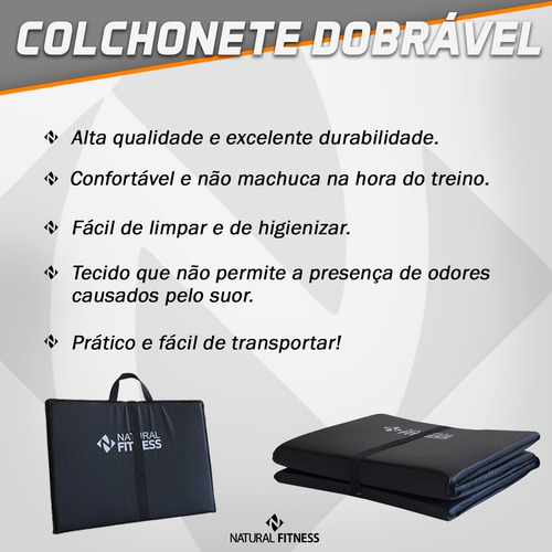 Colchonete Para Ginástica Dobrável D23 Crossfit Profissional Cor Preto