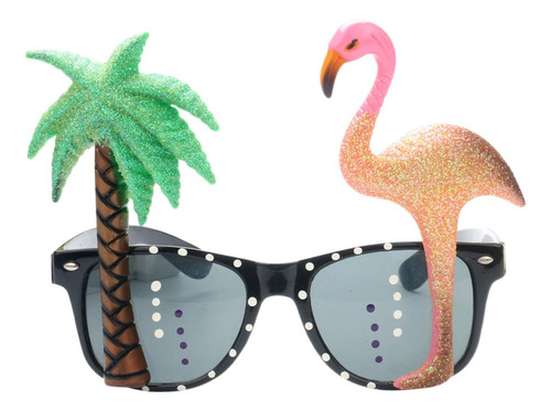 Imagen 1 de 8 de Novedad Gafas Redonda Tropical Flamenco Fiesta Gafas De Sol